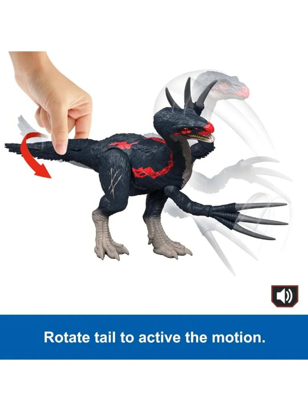 Jurassic World Therizinosaurus Dinosaur Action Figure with Sound & Attack Claws